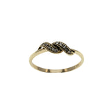 Catch A Wave - Vintage German 8K Gold Cubic Zirconia Ring ( VR957)