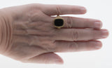 Midnight - Vintage European 14K Gold Black Onyx Intricate Ring (VR958)