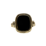 Midnight - Vintage European 14K Gold Black Onyx Intricate Ring (VR958)