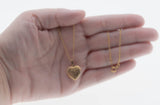 Sweetheart - Vintage 10K Gold Engraved Heart Locket Pendant & 14K Gold Fill Chain (VP232)