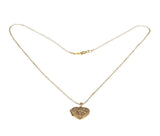 Sweetheart - Vintage 10K Gold Engraved Heart Locket Pendant & 14K Gold Fill Chain (VP232)