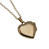 Sweetheart - Vintage 10K Gold Engraved Heart Locket Pendant & 14K Gold Fill Chain (VP232)