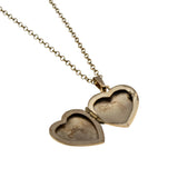 Sweetheart - Vintage 10K Gold Engraved Heart Locket Pendant & 14K Gold Fill Chain (VP232)