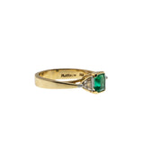 Greener Than Green - Vintage 14K Gold & Platinum Natural Emerald & Diamond Bespoke Ring (VR963)