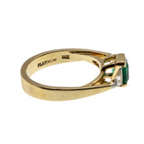 Greener Than Green - Vintage 14K Gold & Platinum Natural Emerald & Diamond Bespoke Ring (VR963)