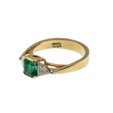 Greener Than Green - Vintage 14K Gold & Platinum Natural Emerald & Diamond Bespoke Ring (VR963)