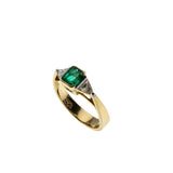 Greener Than Green - Vintage 14K Gold & Platinum Natural Emerald & Diamond Bespoke Ring (VR963)