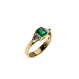 Greener Than Green - Vintage 14K Gold & Platinum Natural Emerald & Diamond Bespoke Ring (VR963)