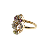 Giardinetti - Vintage 14K Gold Multi-Stone & Diamond 'Little Garden' Cluster Ring (VR964)