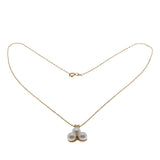 Snowdrops - Vintage 10K Gold Cultured Saltwater Japanese Akoya Pearl 'Bespoke' Pendant & 14K Gold Chain (VP234)