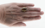 Sun Kissed - Art Deco 14K White & Yellow Gold Citrine & Natural Seed Pearl Filigree Ring (ADR266)