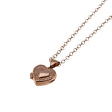 I Love You - Estate 14K Rose Gold Engraved Petite Heart Locket Pendant & 14K Rose Gold filled Chain (EP074)