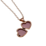 I Love You - Estate 14K Rose Gold Engraved Petite Heart Locket Pendant & 14K Rose Gold filled Chain (EP074)