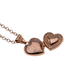 I Love You - Estate 14K Rose Gold Engraved Petite Heart Locket Pendant & 14K Rose Gold filled Chain (EP074)