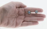 Blue Sky - Vintage Rhodium Plate Blue & White Crystal Rhinestone Cluster Clip-On Earrings (VE424)