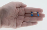 Sapphire Blue - Art Deco Signed 'CORO' Brass Crystal Rhinestone Screw-Back Earrings (ADE038)