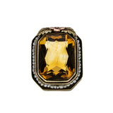 Golden Days - Art Deco 14K Yellow & Rose Gold Natural Citrine & Pearl 'Forget-Me-Knot' Filigree Ring (ADR270)