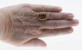 Golden Days - Art Deco 14K Yellow & Rose Gold Natural Citrine & Pearl 'Forget-Me-Knot' Filigree Ring (ADR270)