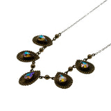Sparkle & Versatility - Vintage Brass Swarovski Aurora Borealis Crystal Rhinestone Necklace (VN195)