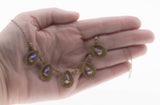 Sparkle & Versatility - Vintage Brass Swarovski Aurora Borealis Crystal Rhinestone Necklace (VN195)