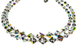 Rainbow Jewel - Vintage Silver Plate Over Brass Austrian Swarovski Aurora Borealis Crystal Necklace (VN196)