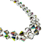 Rainbow Jewel - Vintage Silver Plate Over Brass Austrian Swarovski Aurora Borealis Crystal Necklace (VN196)