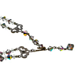 Rainbow Jewel - Vintage Silver Plate Over Brass Austrian Swarovski Aurora Borealis Crystal Necklace (VN196)