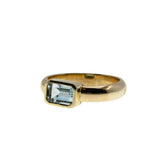 Blue Horizon - Estate European 14K Gold Natural Aquamarine Ring (ER363)