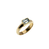 Blue Horizon - Estate European 14K Gold Natural Aquamarine Ring (ER363)