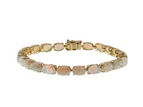 Colour Play - Vintage 14K Gold Natural Opal Classic Tennis Bracelet (VB110)