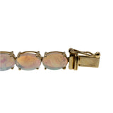 Colour Play - Vintage 14K Gold Natural Opal Classic Tennis Bracelet (VB110)