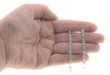 Colour Play - Estate Sterling Silver Natural Opal Linear Earrings (EE240)
