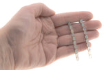 Colour Play - Estate Sterling Silver Natural Opal Linear Earrings (EE240)