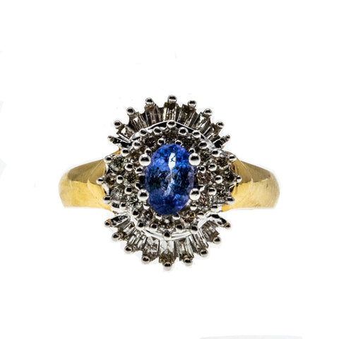 Violet Jewel - Vintage 14K Gold Tanzanite & Diamond Ballerina Ring (VR722)