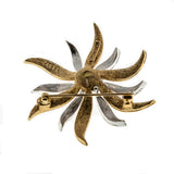 Floral Adornment - Vintage Marcel Boucher Gold Plated Cultured Pearl & Crystal Flower Brooch(VBR171)