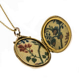 Jeweled Beauty - Victorian English 9K Gold Ruby Paste & Natural Pearl  Locket Pendant & Chain (VICP097)