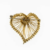 Boucher Heart - Vintage Marcel Boucher Gold Plated Cultured Pearl Wire-Work Heart Brooch (VBR186)