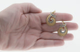 Glamorous Swirls - Vintage Marcel Boucher Gold Plated Crystal Clip-On Earrings (VE308)