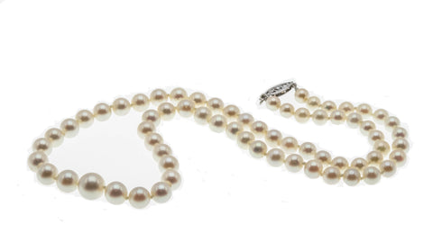 Culture Of Luxury - Vintage 14K White Gold Japanese Saltwater Cultured Pearl Necklace (VN139)