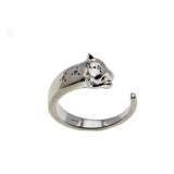 Feline Adornment - Vintage 14K White Gold Diamond & Emerald 'Panther" Ring (VR732)