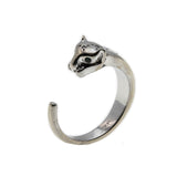 Feline Adornment - Vintage 14K White Gold Diamond & Emerald 'Panther" Ring (VR732)