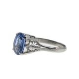 My Blue Heaven - Vintage Platinum Natural Ceylon Sapphire & Diamond Ring (VR734)