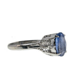 My Blue Heaven - Vintage Platinum Natural Ceylon Sapphire & Diamond Ring (VR734)