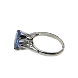 My Blue Heaven - Vintage Platinum Natural Ceylon Sapphire & Diamond Ring (VR734)