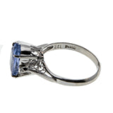 My Blue Heaven - Vintage Platinum Natural Ceylon Sapphire & Diamond Ring (VR734)