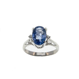 My Blue Heaven - Vintage Platinum Natural Ceylon Sapphire & Diamond Ring (VR734)