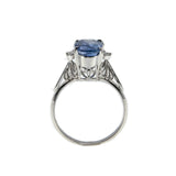 My Blue Heaven - Vintage Platinum Natural Ceylon Sapphire & Diamond Ring (VR734)