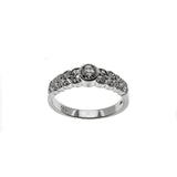 Glistening Leaves - Estate 18K White Gold Diamond Ring (ER261)