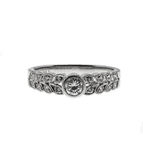 Glistening Leaves - Estate 18K White Gold Diamond Ring (ER261)