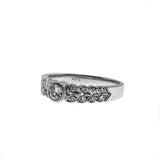 Glistening Leaves - Estate 18K White Gold Diamond Ring (ER261)